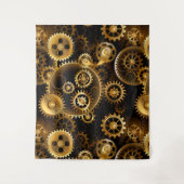 Naadloze Steampunk messing tandwielen Wandkleed (Voorkant)