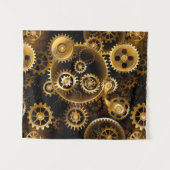 Naadloze Steampunk messing tandwielen Wandkleed (Voorkant (horizontaal))