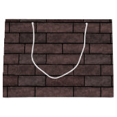 Naadloze steenbakstenen plakken bruine grijze kleu groot cadeauzakje (Voorkant)