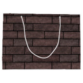 Naadloze steenbakstenen plakken bruine grijze kleu groot cadeauzakje (Achterkant)