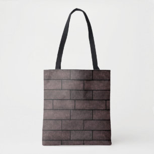 Naadloze steenbakstenen plakken bruine grijze kleu tote bag