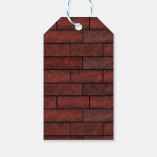Naadloze steenbakstenen wand bruine oranje kleuren cadeaulabel