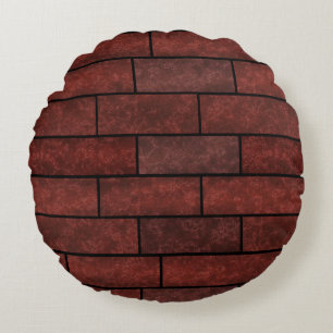 Naadloze steenbakstenen wand bruine oranje kleuren rond kussen