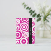 Naadloze Stippen, spots, cirkels - Roze wit Visitekaartje (Staand voorkant)