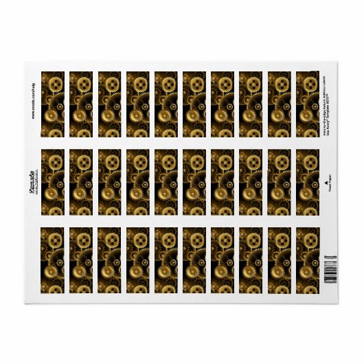 Naadloze Stoomtech Koperen Tandwielen Etiket (Full Sheet)