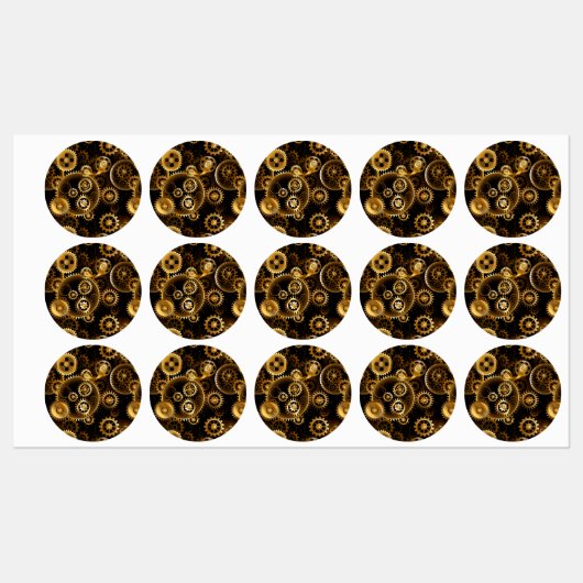 Naadloze Stoomtech Koperen Tandwielen Labels (Vel)