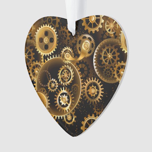 Naadloze Stoomtech Koperen Tandwielen Ornament (voorkant)