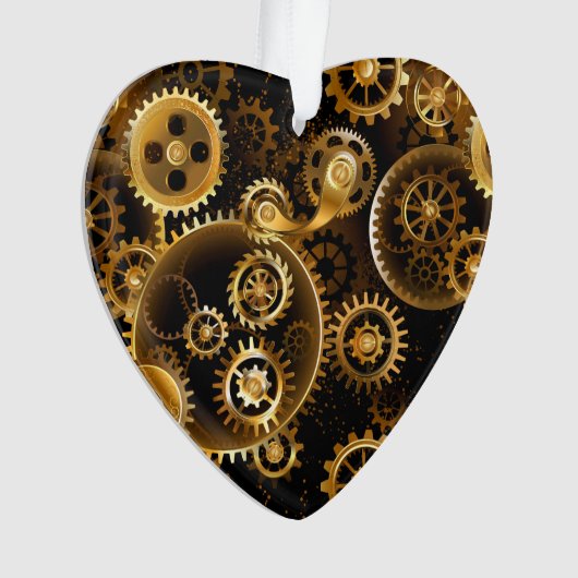 Naadloze Stoomtech Koperen Tandwielen Ornament (voorkant)