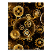 Naadloze Stoomtech Koperen Tandwielen Perfect Poster (Voorkant)