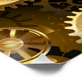 Naadloze Stoomtech Koperen Tandwielen Perfect Poster (Hoek)