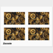 Naadloze Stoomtech Koperen Tandwielen Rechthoekige Sticker (Vel)