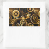 Naadloze Stoomtech Koperen Tandwielen Rechthoekige Sticker (Tas)