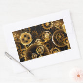 Naadloze Stoomtech Koperen Tandwielen Rechthoekige Sticker (Envelop)