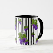 Naadloze streep druiven van abstracte cartoon mok (Voorkant rechts)