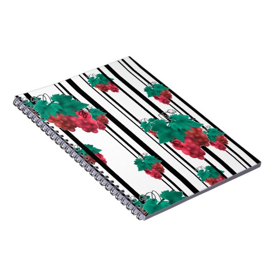 Naadloze streep druiven van abstracte cartoon notitieboek (Rechterzijde)