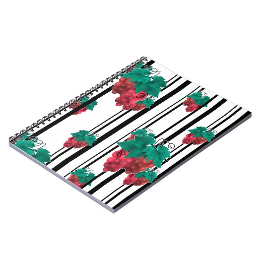 Naadloze streep druiven van abstracte cartoon notitieboek (Linkerzijde)