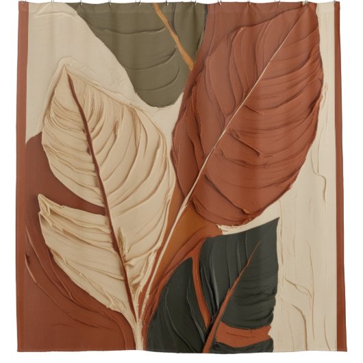 naadloze stroming | aards blad Abstract Douchegordijn (Voorkant)