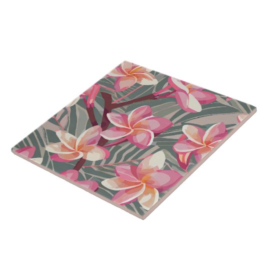 Naadloze tegel - tropische print tegeltje (Zijkant)