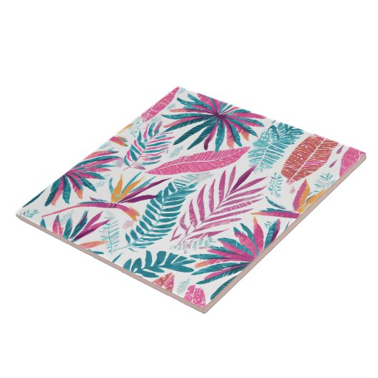 Naadloze tegel - tropische print tegeltje (Zijkant)