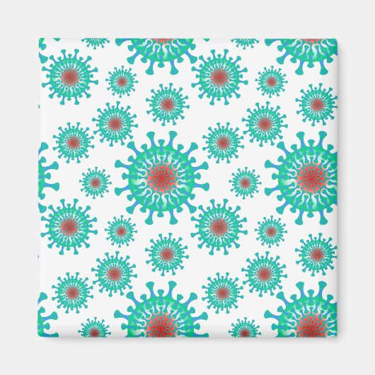 Naadloze textuur - coronavirus magneet (Voorkant)