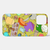 Naadloze textuur. Handgetekende doedels eten Case-Mate iPhone Case (Achterkant (horizontaal))