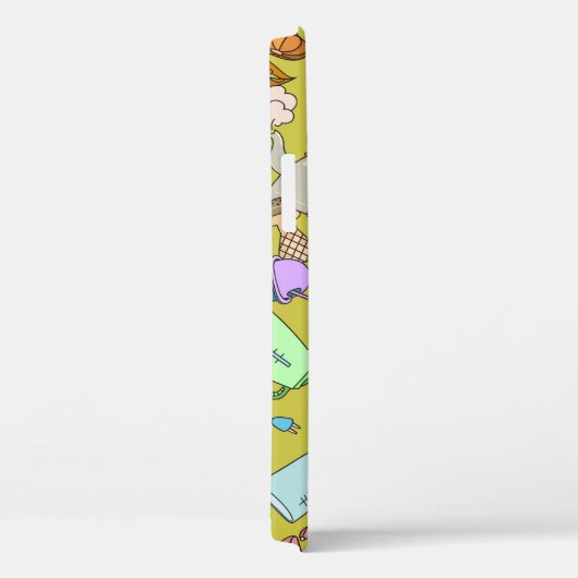 Naadloze textuur. Handgetekende doedels eten Case-Mate iPhone Case (Achterkant / Rechts)