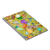 Naadloze textuur. Handgetekende doedels eten Notitieboek (Rechterzijde)