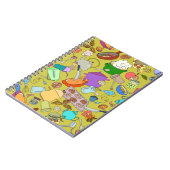 Naadloze textuur. Handgetekende doedels eten Notitieboek (Linkerzijde)