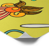 Naadloze textuur. Handgetekende doedels eten Poster (Hoek)