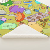 Naadloze textuur. Handgetekende doedels eten Sherpa Deken (3/4)