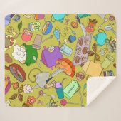 Naadloze textuur. Handgetekende doedels eten Sherpa Deken (Voorkant (horizontaal))