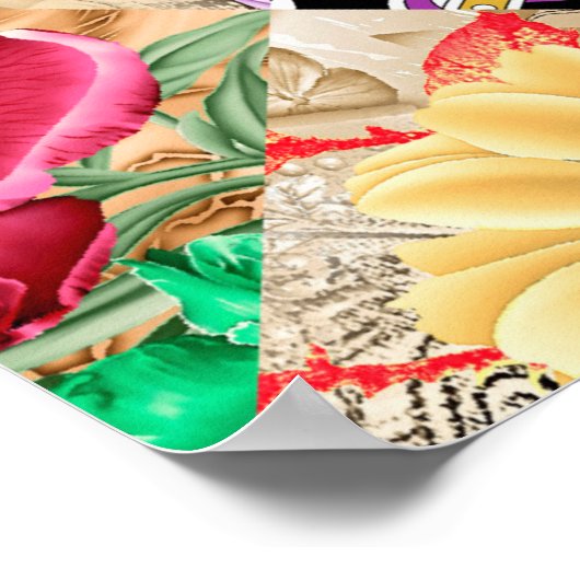 Naadloze textuur met gouden en zwarte driehoekspat poster (Hoek)