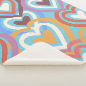 Naadloze textuur met grappige harten sherpa deken (3/4)