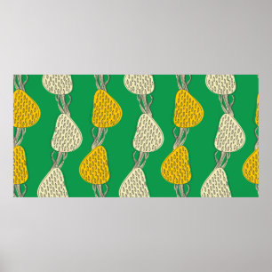 Naadloze textuur met tekenbomen poster