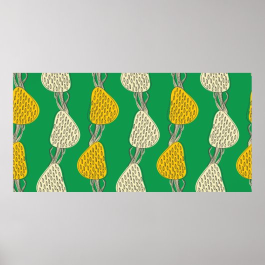 Naadloze textuur met tekenbomen poster (Voorkant)