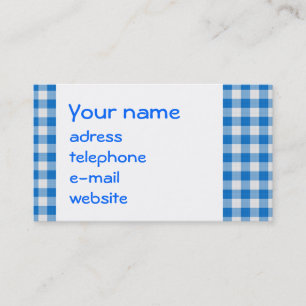 naadloze textuur van blauw en wit geblokkeerd begi visitekaartje