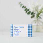 naadloze textuur van blauw en wit geblokkeerd begi visitekaartje (Staand voorkant)