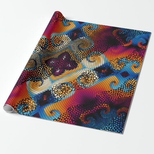  naadloze textuurachtergrond. Diagonale golven Cadeaupapier (Uitgerold)