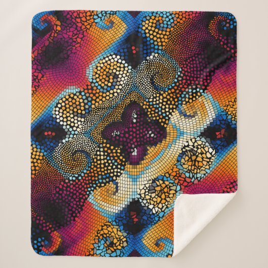  naadloze textuurachtergrond. Diagonale golven Sherpa Deken (Voorkant)