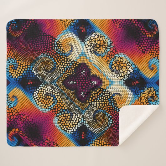  naadloze textuurachtergrond. Diagonale golven Sherpa Deken (Voorkant (horizontaal))