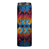  naadloze textuurachtergrond. Diagonale golven Thermosbeker (Achterkant)