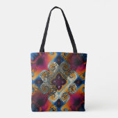  naadloze textuurachtergrond. Diagonale golven Tote Bag (Achterkant)