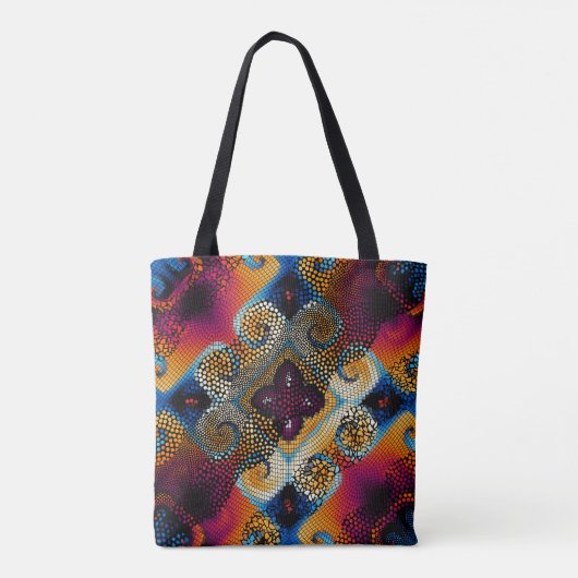  naadloze textuurachtergrond. Diagonale golven Tote Bag (Achterkant)