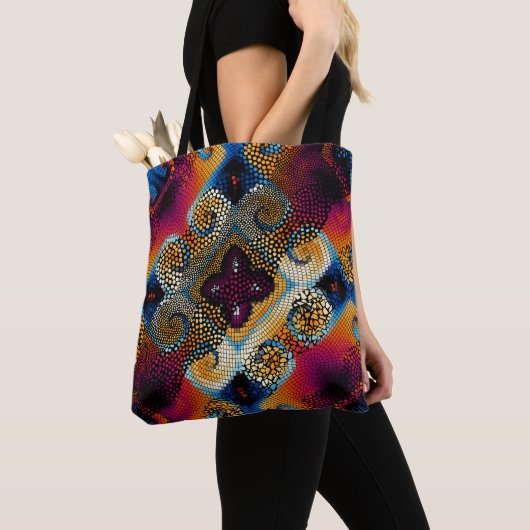 naadloze textuurachtergrond. Diagonale golven Tote Bag (Dichtbij)