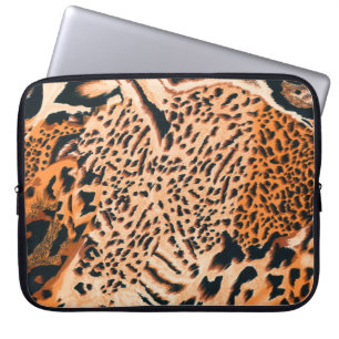 Naadloze tijger, luipaard en jaguar. Naadloze hand Laptop Sleeve