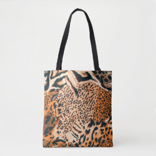 Naadloze tijger, luipaard en jaguar. Naadloze hand Tote Bag