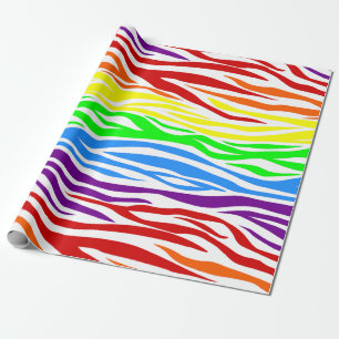 Naadloze tijger regenboog dierprint cadeaupapier
