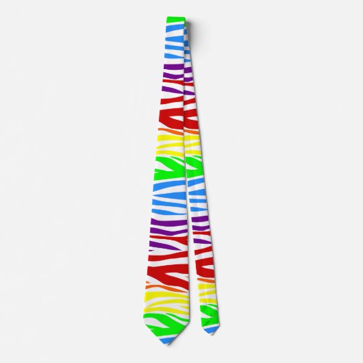 Naadloze tijger regenboog dierprint stropdas (Voorkant)