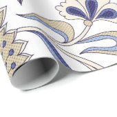 Naadloze traditionele Indiase blauwe paisley patte Cadeaupapier (Rol Hoek)