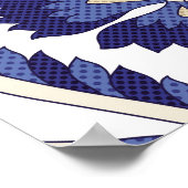 Naadloze traditionele Indiase blauwe paisley patte Poster (Hoek)